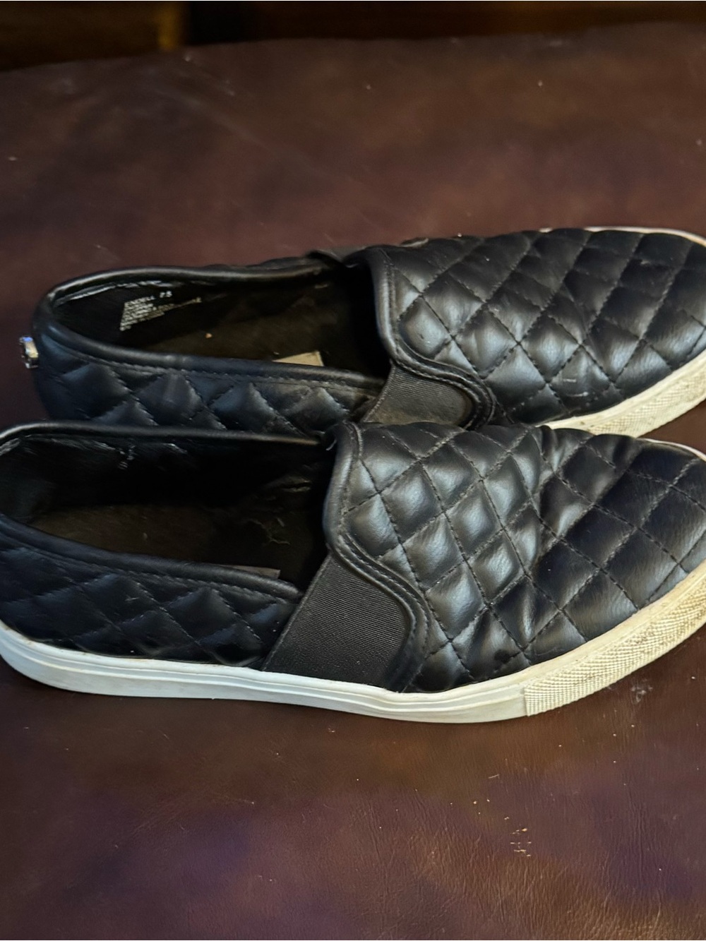 Steve Madden Black Quilted Slip-On Sneakers